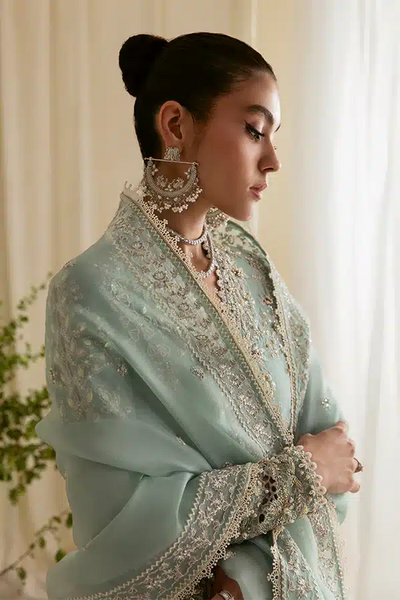 Suffuse Ilana grey green angrakha and sharara, photo 4