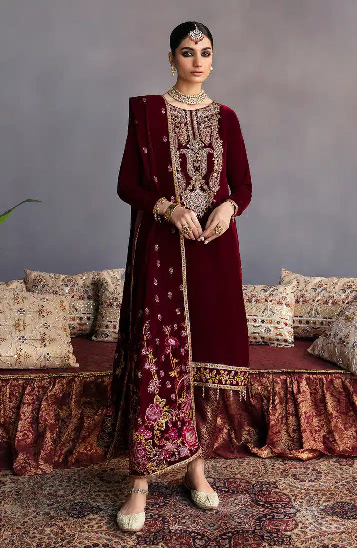 Emaan Adeel | Makhmal Velvet Edition 23 | MK-02 ROSHANAY by Designer Emaan Adeel - House of Maryam - Pakistani Designer Ethnic Wear in {{ shop.shopifyCountryName }}