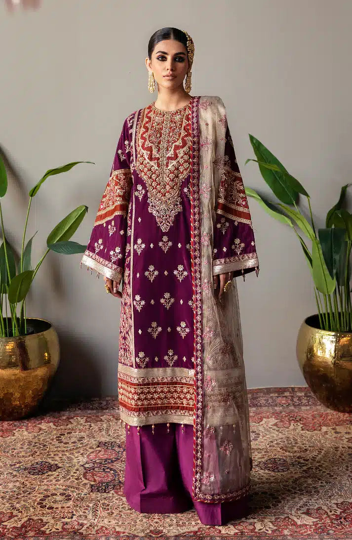 Emaan Adeel | Makhmal Velvet Edition 23 | MK-05 MAHZARA by Designer Emaan Adeel - House of Maryam - Pakistani Designer Ethnic Wear in {{ shop.shopifyCountryName }}