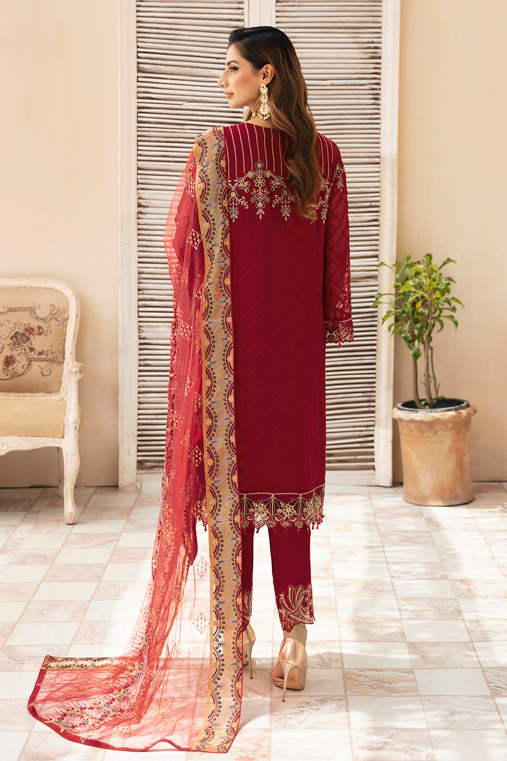 Ramsha | Chevron Chiffon Collection | A-907 -  Ramsha Ladies Clothes - Original Designer Dress - House of Maryam