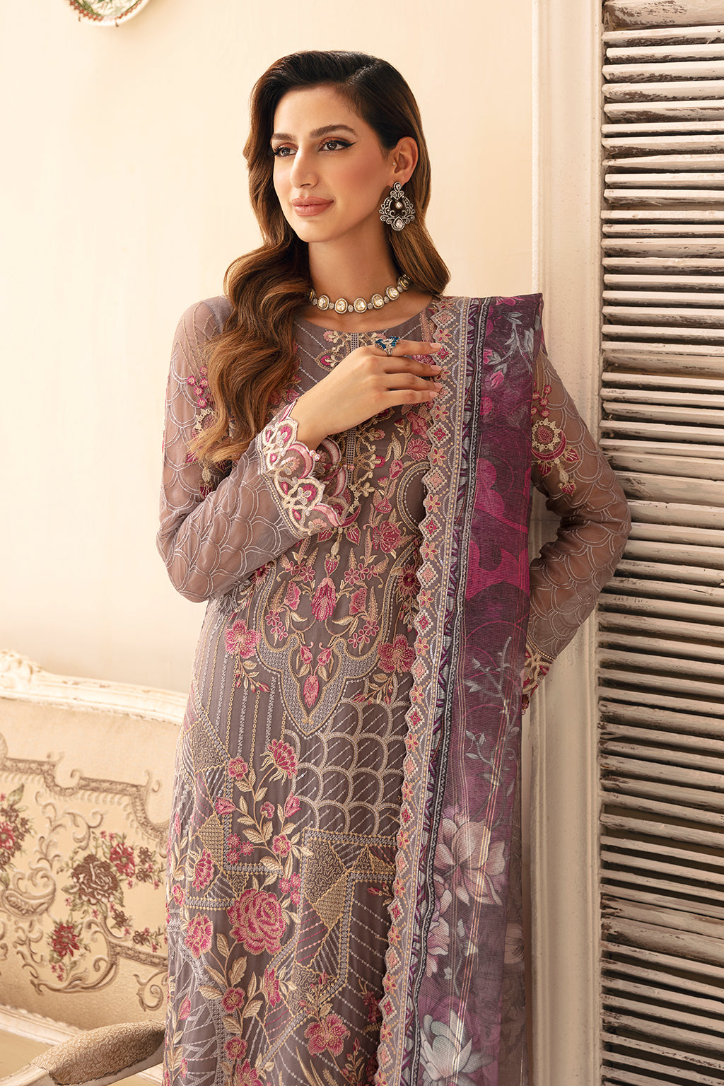 Ramsha | Chevron Chiffon Collection | A-908 -  Ramsha Ladies Clothes - Original Designer Dress - House of Maryam