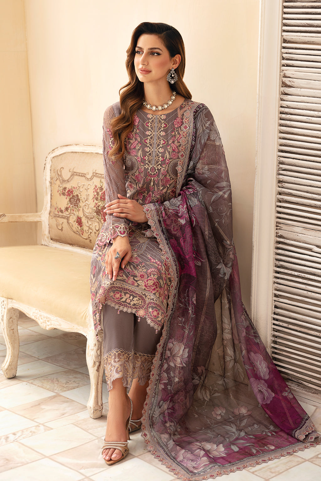 Ramsha | Chevron Chiffon Collection | A-908 -  Ramsha Ladies Clothes - Original Designer Dress - House of Maryam