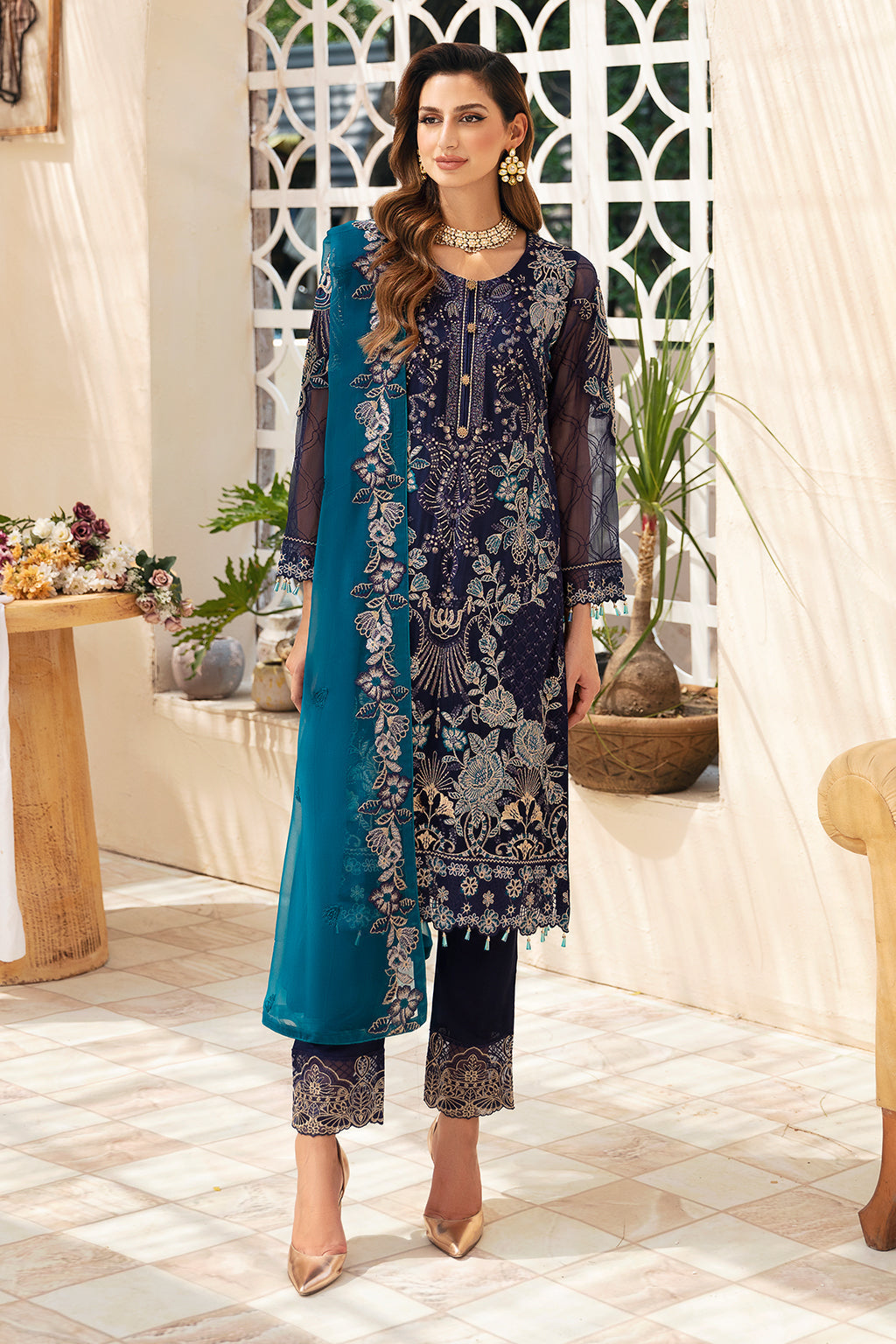 Ramsha | Chevron Chiffon Collection | A-903 -  Ramsha Ladies Clothes - Original Designer Dress - House of Maryam