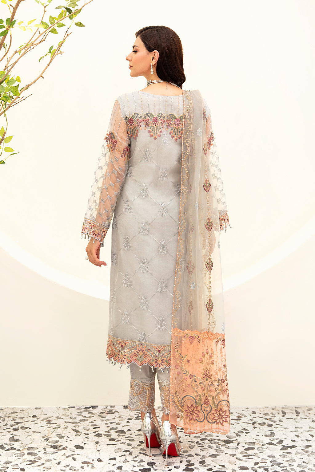 Ramsha | Minhal Organza Collection | M-909 by Designer Ramsha - House of Maryam - Pakistani Designer Ethnic Wear in {{ shop.shopifyCountryName }}