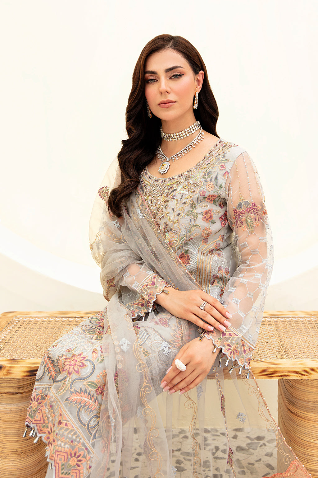 Ramsha | Minhal Organza Collection | M-909 -  Ramsha Formal - Original Designer Dress - House of Maryam