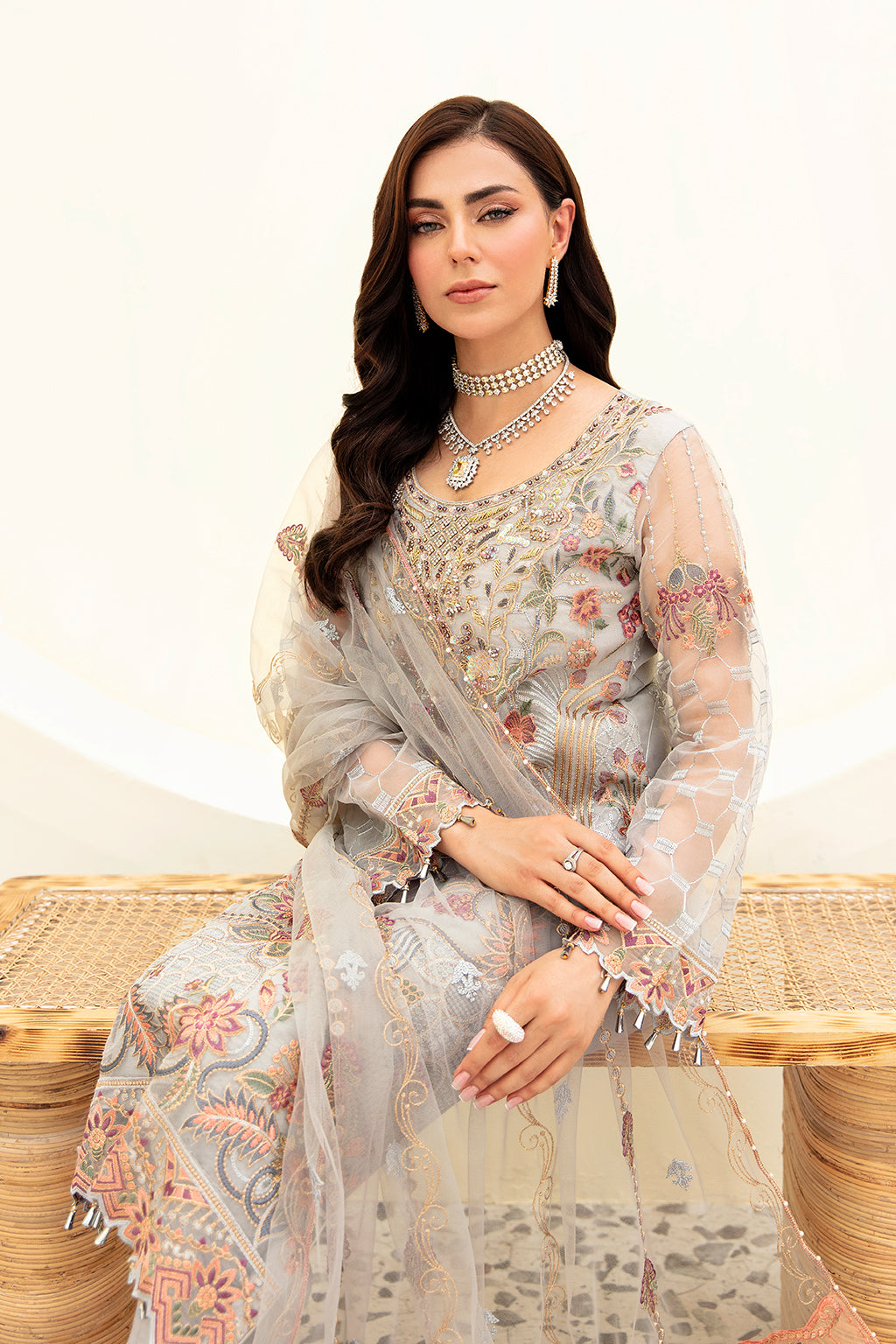 Ramsha | Minhal Organza Collection | M-909 by Designer Ramsha - House of Maryam - Pakistani Designer Ethnic Wear in {{ shop.shopifyCountryName }}