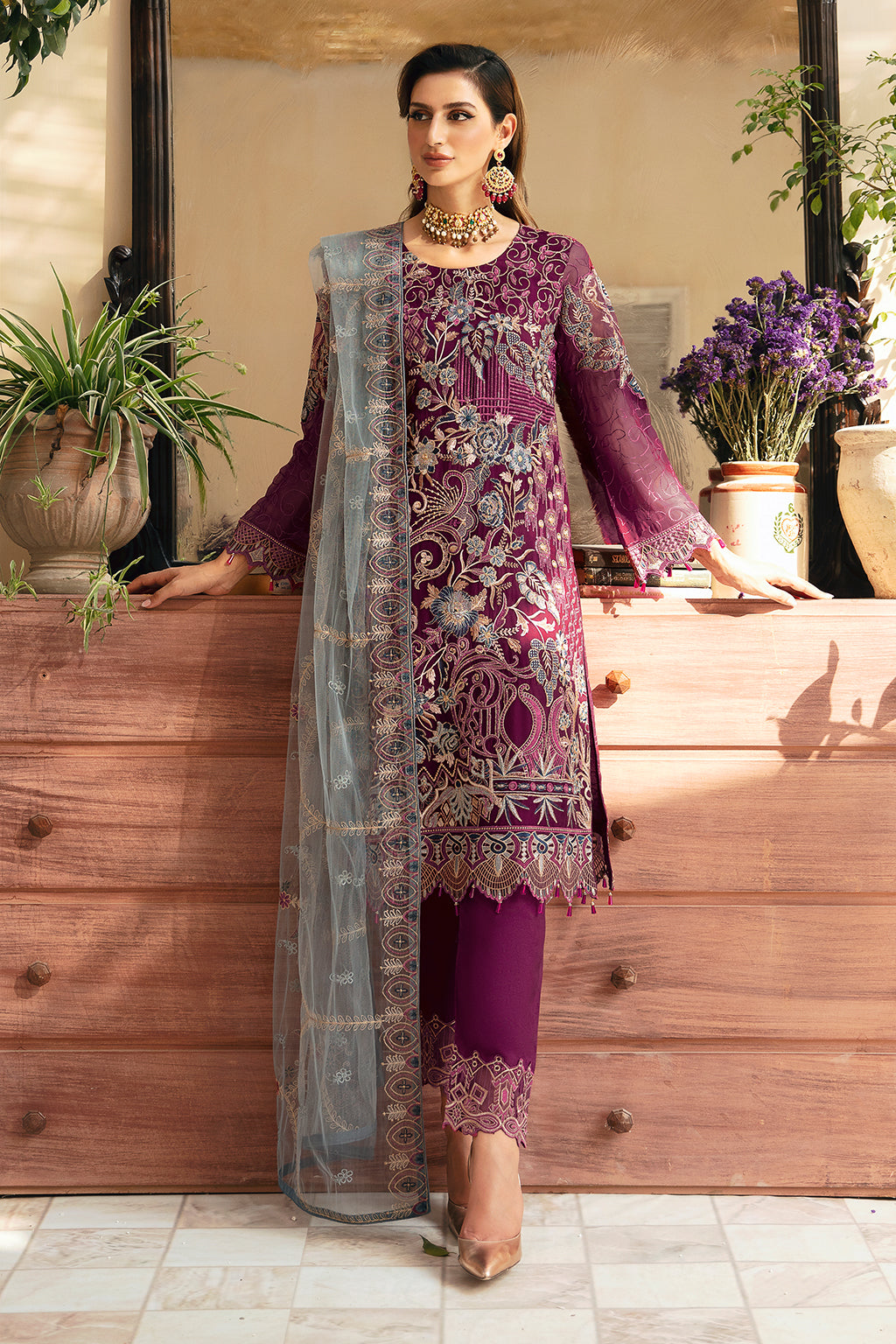 Ramsha | Chevron Chiffon Collection | A-911 -  Ramsha Ladies Clothes - Original Designer Dress - House of Maryam