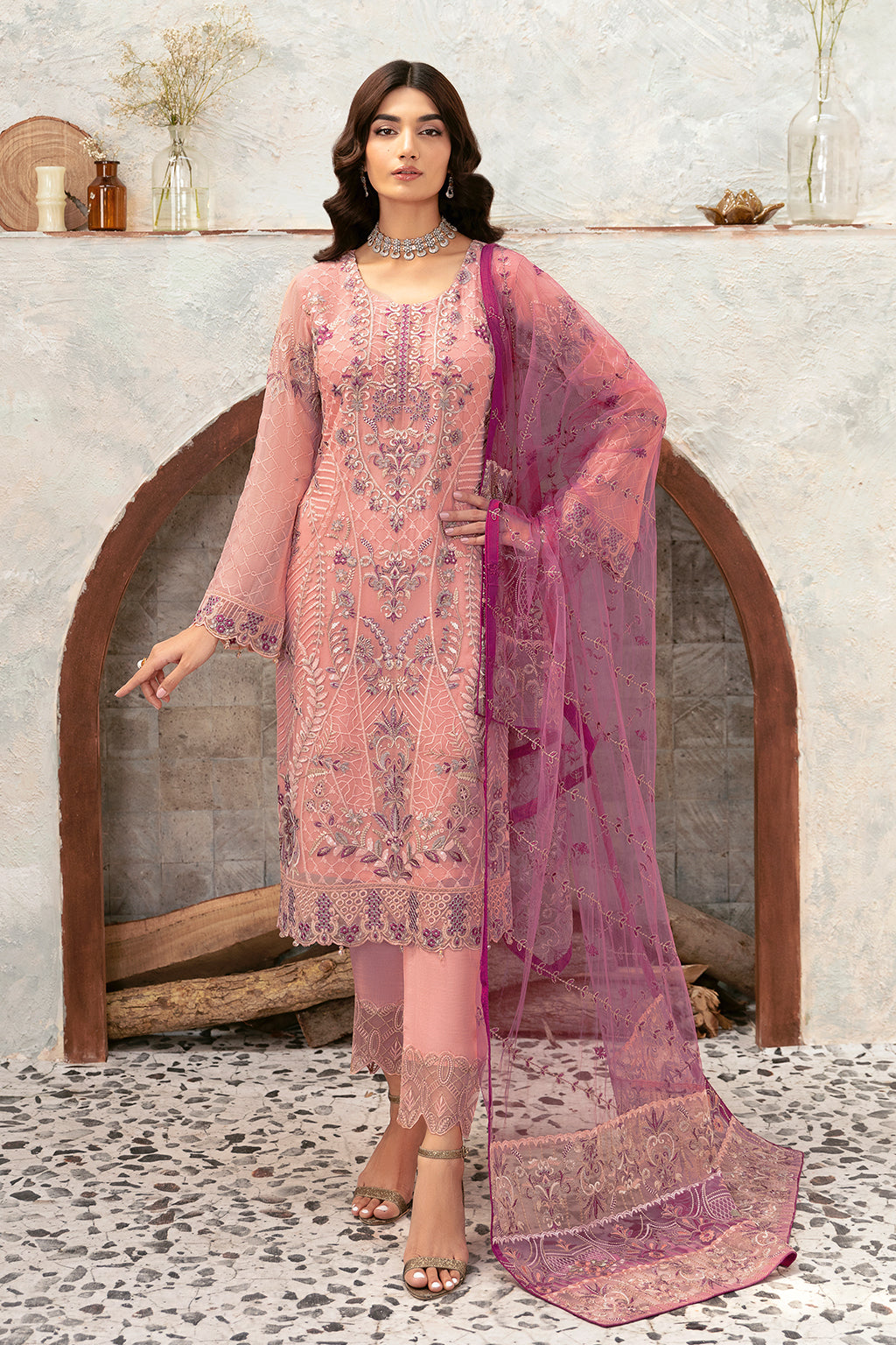 Ramsha | Rangoon Chiffon Collection 24 | D-1201 by Designer Ramsha - House of Maryam - Pakistani Designer Ethnic Wear in {{ shop.shopifyCountryName }}