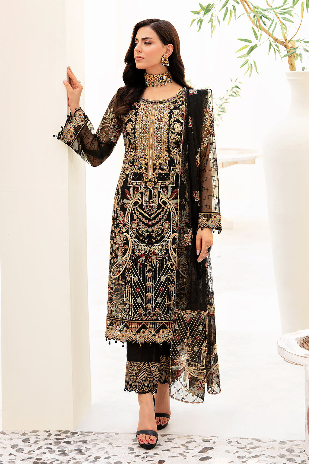 Ramsha | Minhal Organza Collection | M-906 by Designer Ramsha - House of Maryam - Pakistani Designer Ethnic Wear in {{ shop.shopifyCountryName }}