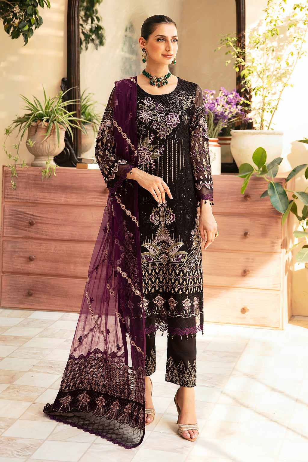 Ramsha | Chevron Chiffon Collection | A-905 -  Ramsha Ladies Clothes - Original Designer Dress - House of Maryam