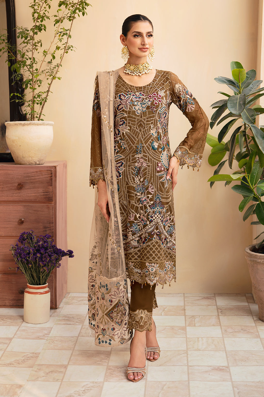 Ramsha | Chevron Chiffon Collection | A-910 -  Ramsha Ladies Clothes - Original Designer Dress - House of Maryam