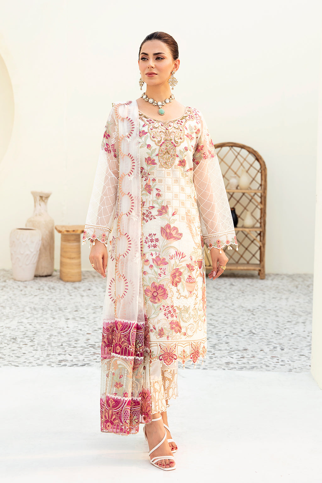 Ramsha | Minhal Organza Collection | M-907 -  Ramsha Formal - Original Designer Dress - House of Maryam