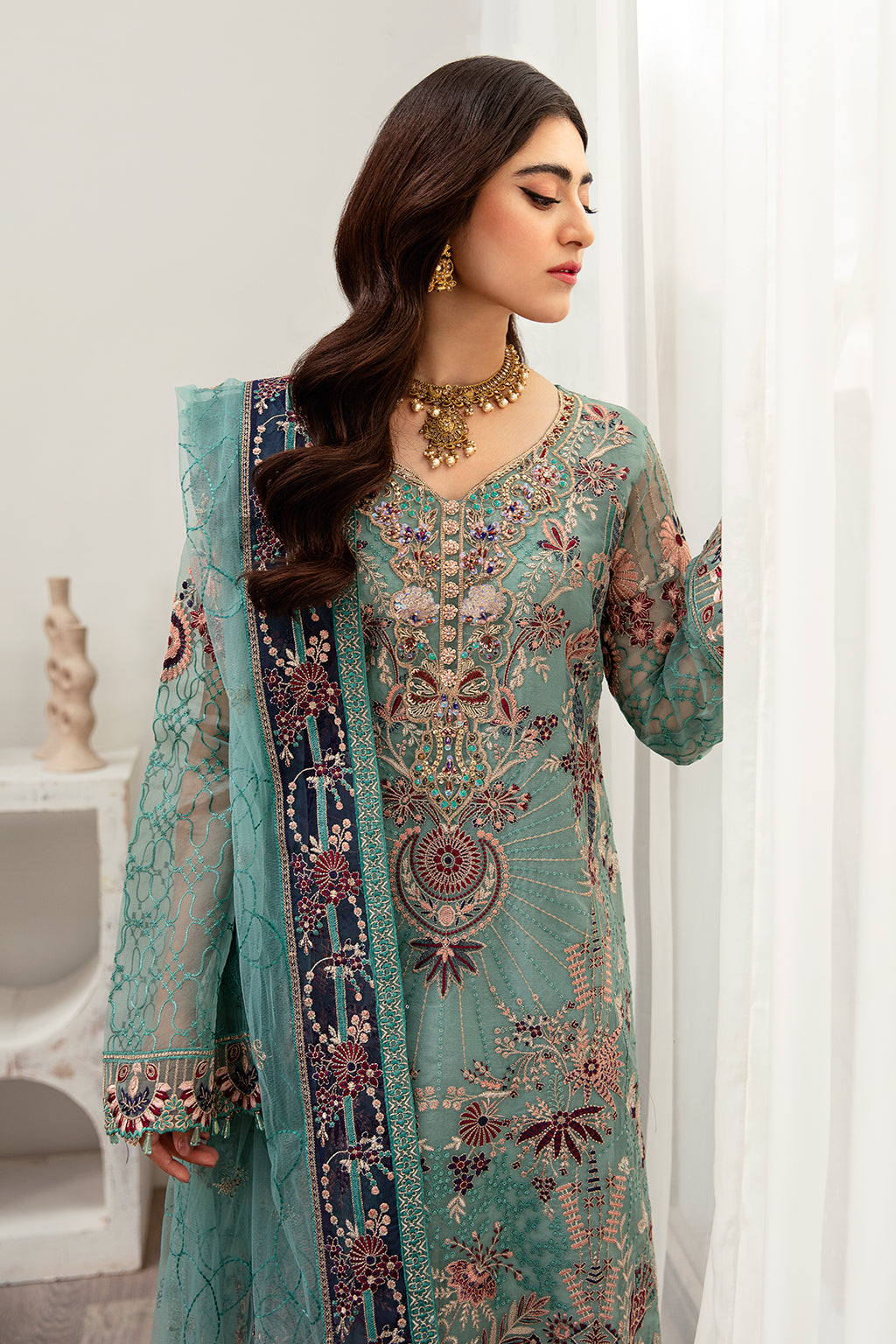 Ramsha | Minhal Organza Collection | M-1001 by Designer Ramsha - House of Maryam - Pakistani Designer Ethnic Wear in {{ shop.shopifyCountryName }}