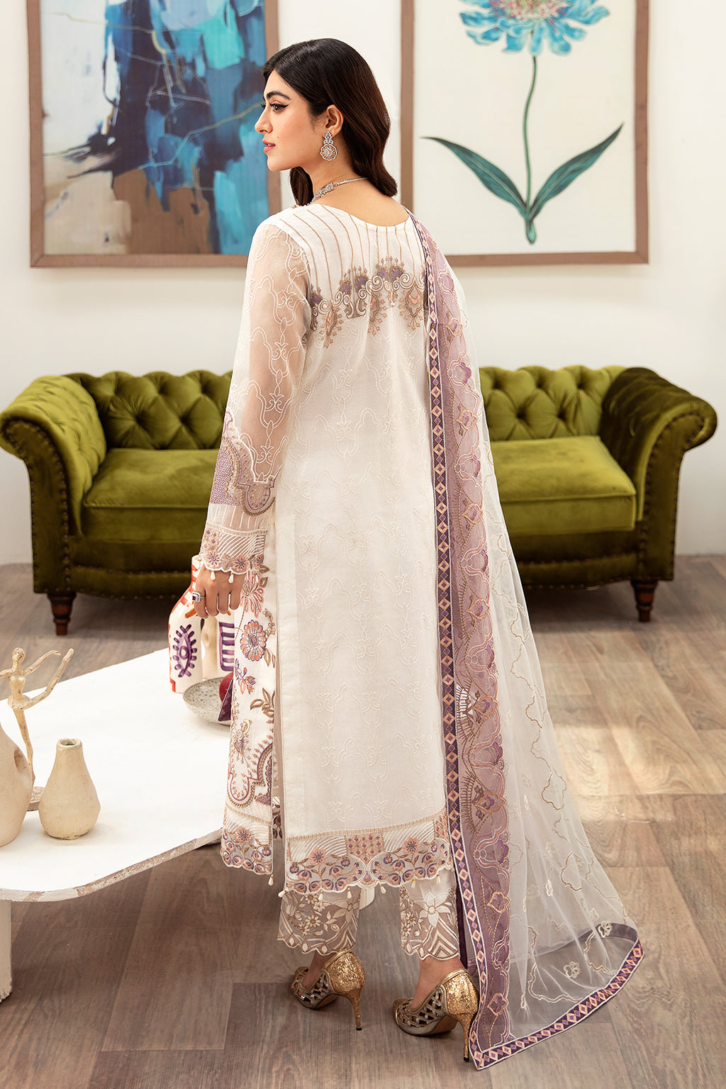 Ramsha | Minhal Organza Collection | M-1002 -  Ramsha Formal - Original Designer Dress - House of Maryam