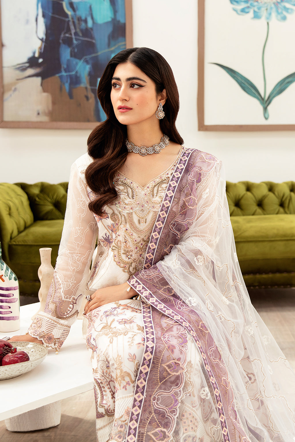 Ramsha | Minhal Organza Collection | M-1002 -  Ramsha Formal - Original Designer Dress - House of Maryam