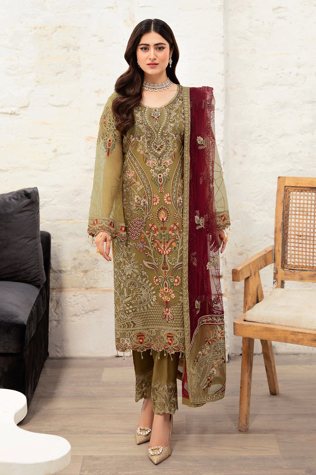 Ramsha | Minhal Organza Collection | M-1010 -  Ramsha Formal - Original Designer Dress - House of Maryam