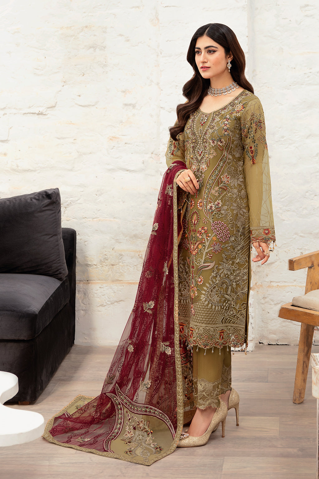 Ramsha | Minhal Organza Collection | M-1010 by Designer Ramsha - House of Maryam - Pakistani Designer Ethnic Wear in {{ shop.shopifyCountryName }}