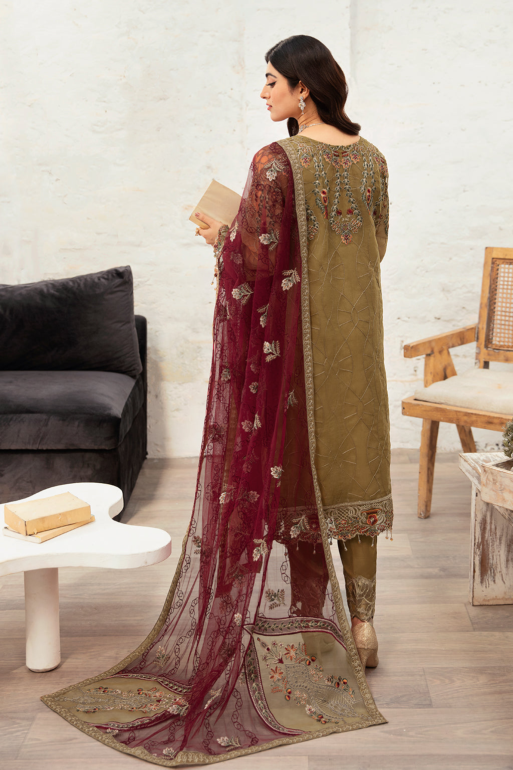 Ramsha | Minhal Organza Collection | M-1010 by Designer Ramsha - House of Maryam - Pakistani Designer Ethnic Wear in {{ shop.shopifyCountryName }}