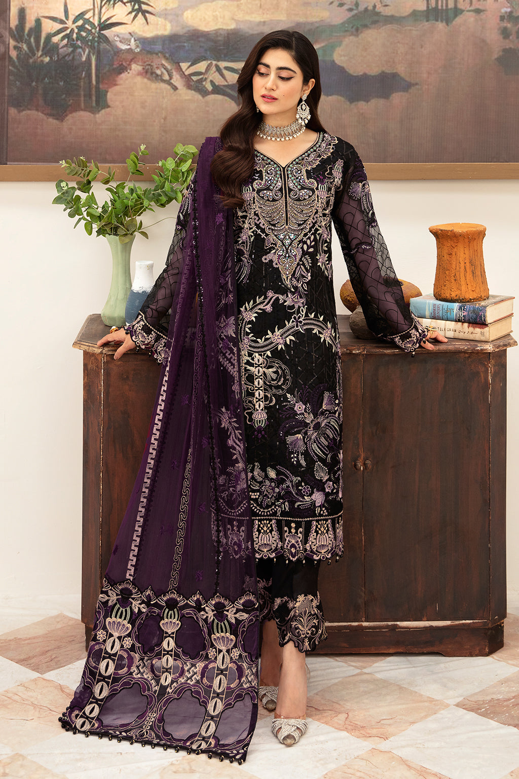 Ramsha | Minhal Organza Collection | M-1006 by Designer Ramsha - House of Maryam - Pakistani Designer Ethnic Wear in {{ shop.shopifyCountryName }}