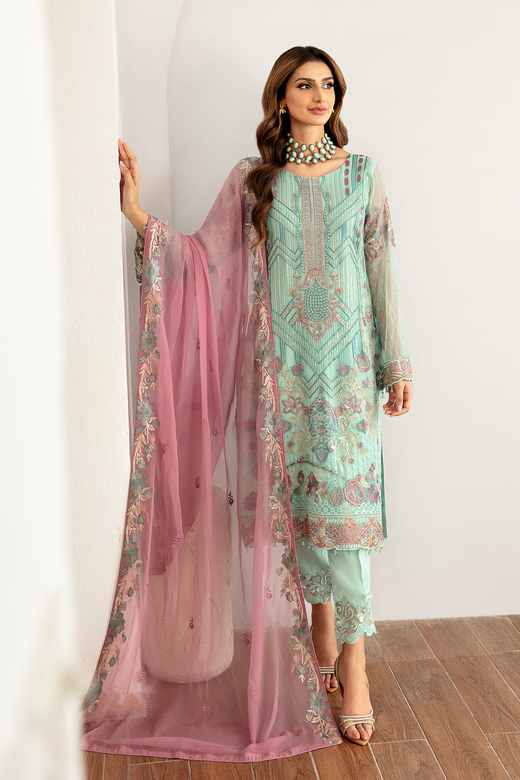 Ramsha | Rangoon Chiffon Collection 24 |D-1107 by Designer Ramsha - House of Maryam - Pakistani Designer Ethnic Wear in {{ shop.shopifyCountryName }}