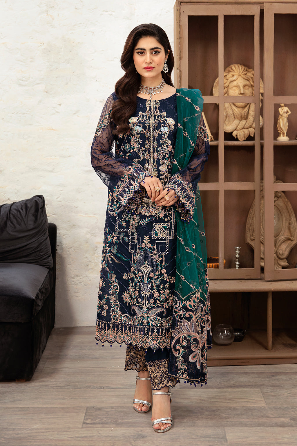 Ramsha | Minhal Organza Collection | M-1009 -  Ramsha Formal - Original Designer Dress - House of Maryam