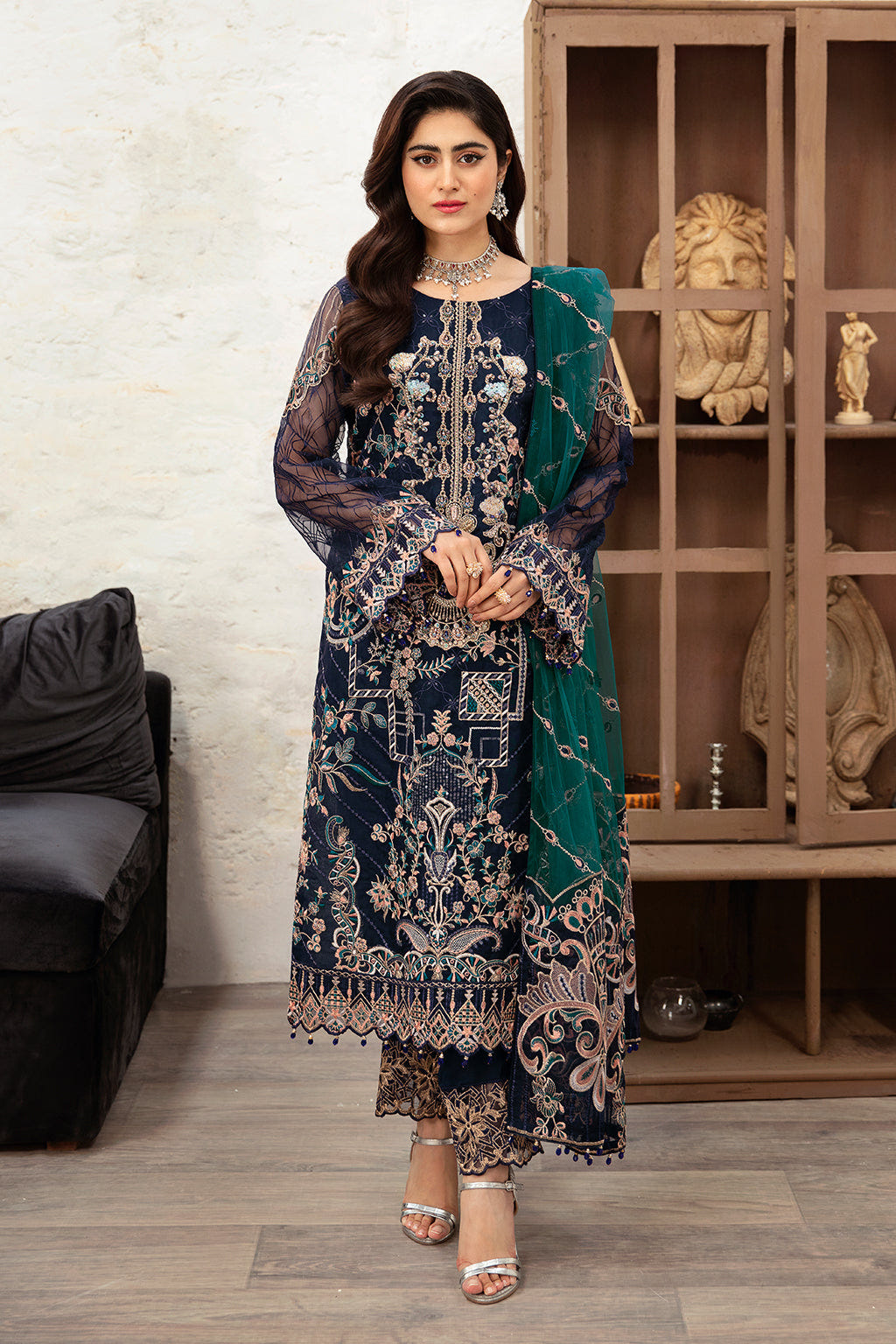Ramsha | Minhal Organza Collection | M-1009 -  Ramsha Formal - Original Designer Dress - House of Maryam