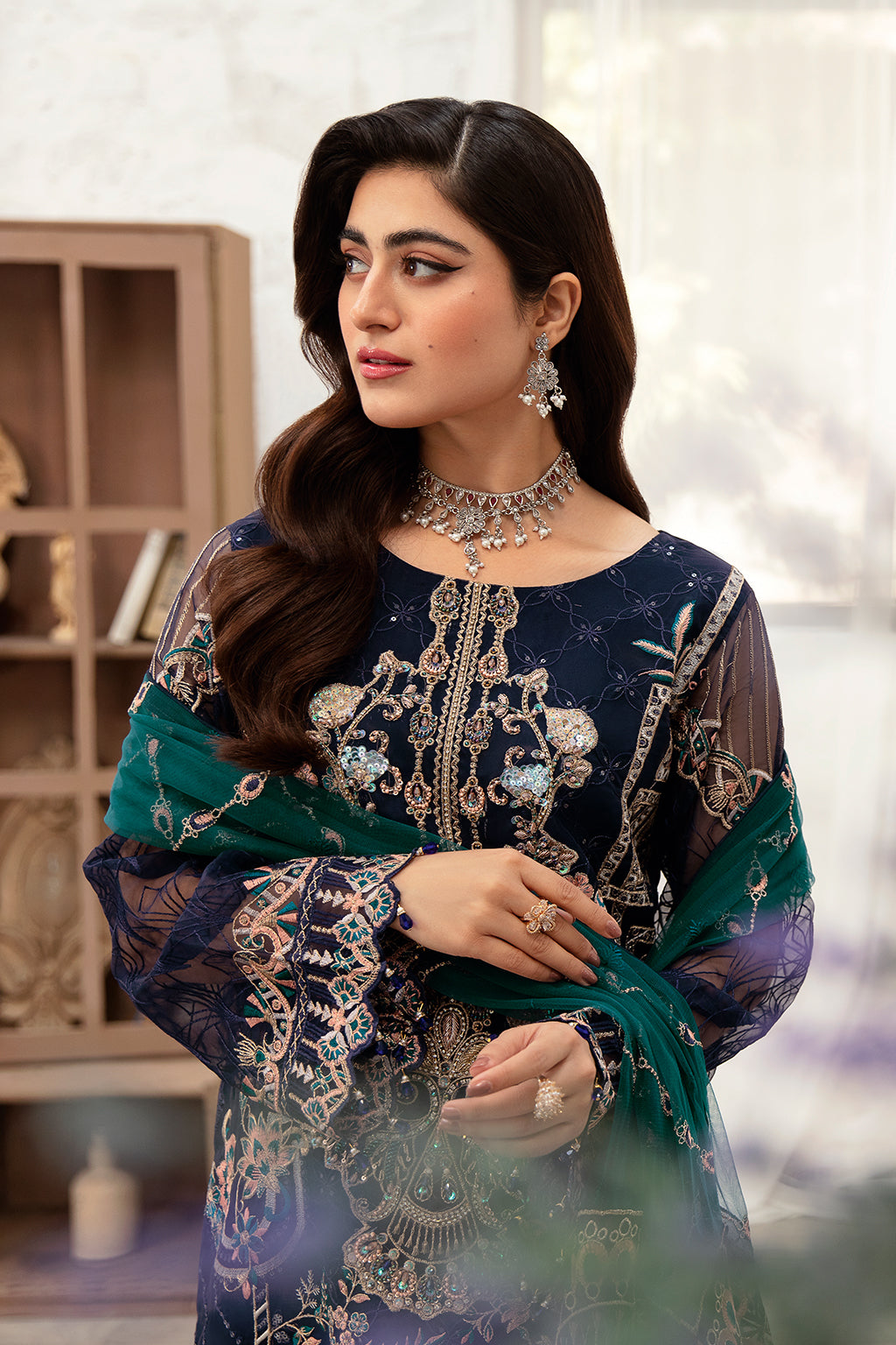 Ramsha | Minhal Organza Collection | M-1009 by Designer Ramsha - House of Maryam - Pakistani Designer Ethnic Wear in {{ shop.shopifyCountryName }}