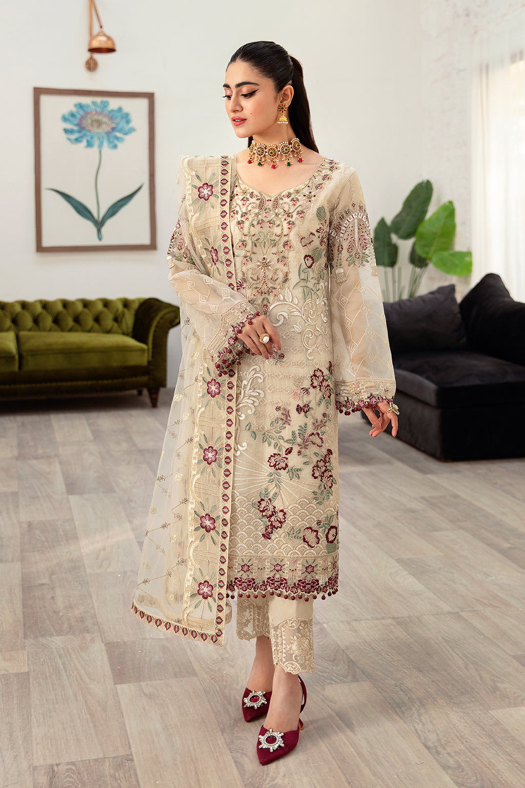 Ramsha | Minhal Organza Collection | M-1004 -  Ramsha Formal - Original Designer Dress - House of Maryam