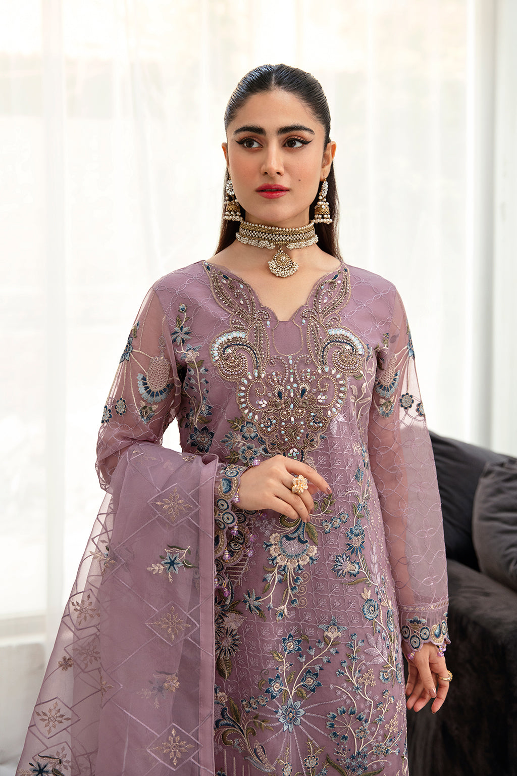 Ramsha | Minhal Organza Collection | M-1005 -  Ramsha Formal - Original Designer Dress - House of Maryam