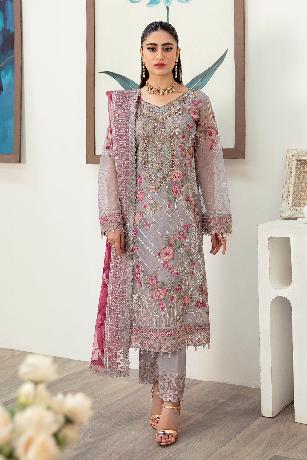 Ramsha | Minhal Organza Collection | M-1008 -  Ramsha Formal - Original Designer Dress - House of Maryam