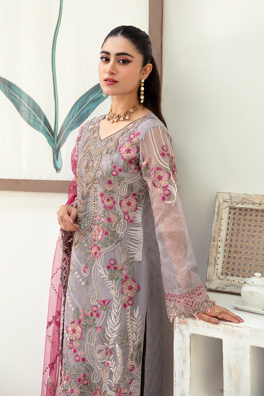 Ramsha | Minhal Organza Collection | M-1008 by Designer Ramsha - House of Maryam - Pakistani Designer Ethnic Wear in {{ shop.shopifyCountryName }}