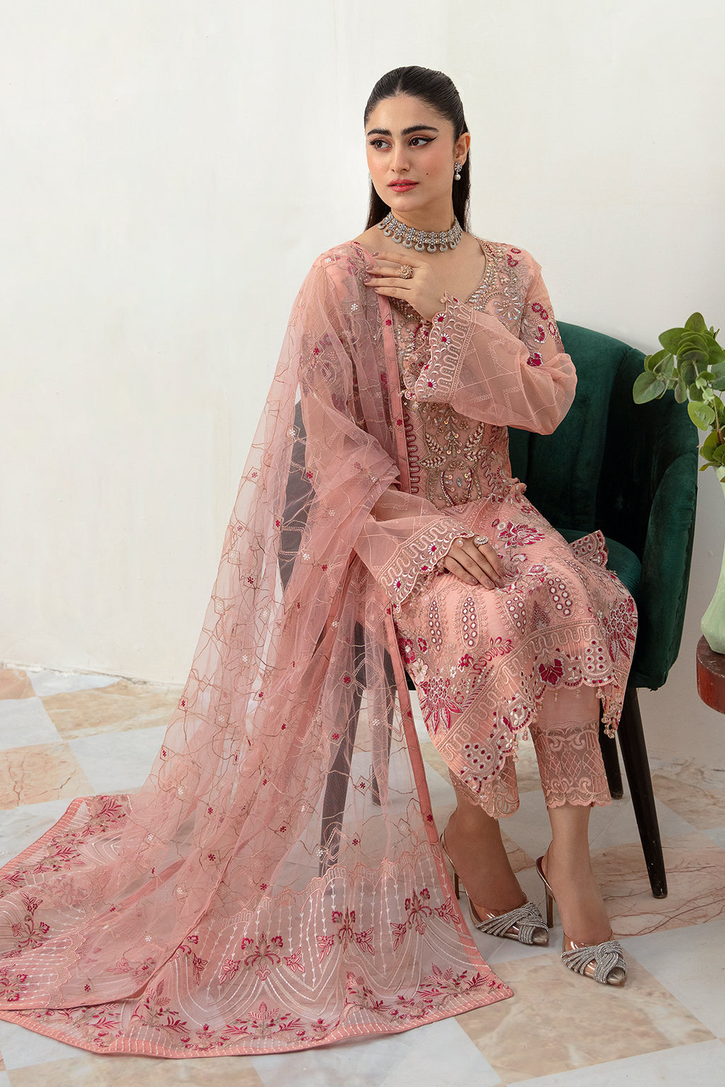 Ramsha | Minhal Organza Collection | M-1007 -  Ramsha Formal - Original Designer Dress - House of Maryam