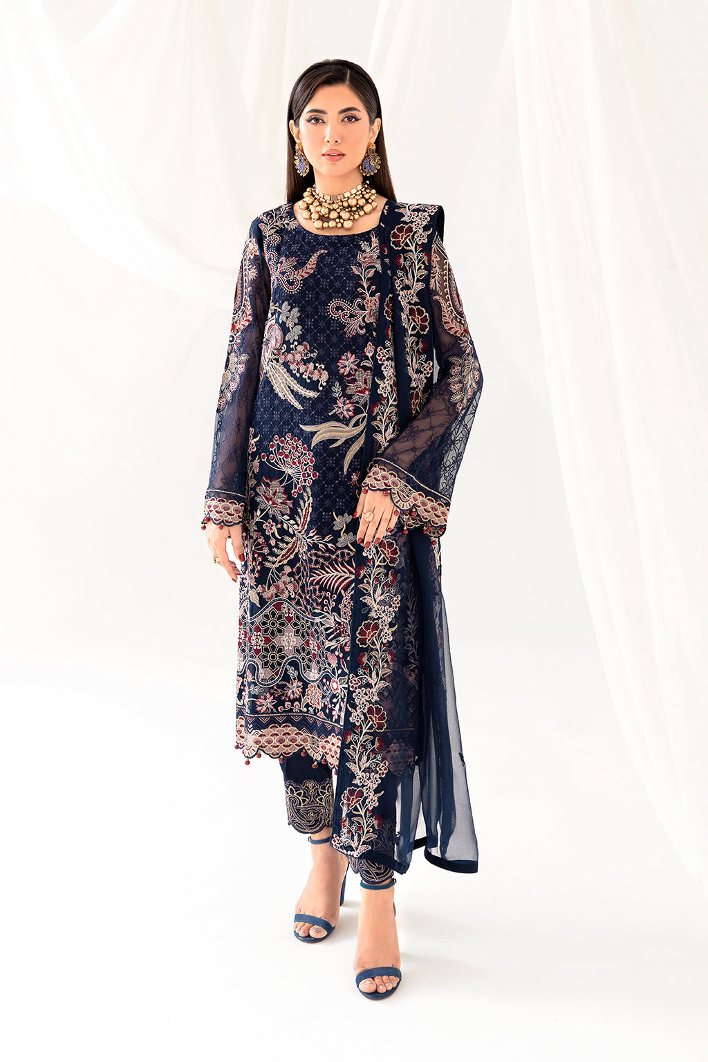 Ramsha | Rangoon Chiffon Collection 24 | D-1011 by Designer Ramsha - House of Maryam - Pakistani Designer Ethnic Wear in {{ shop.shopifyCountryName }}