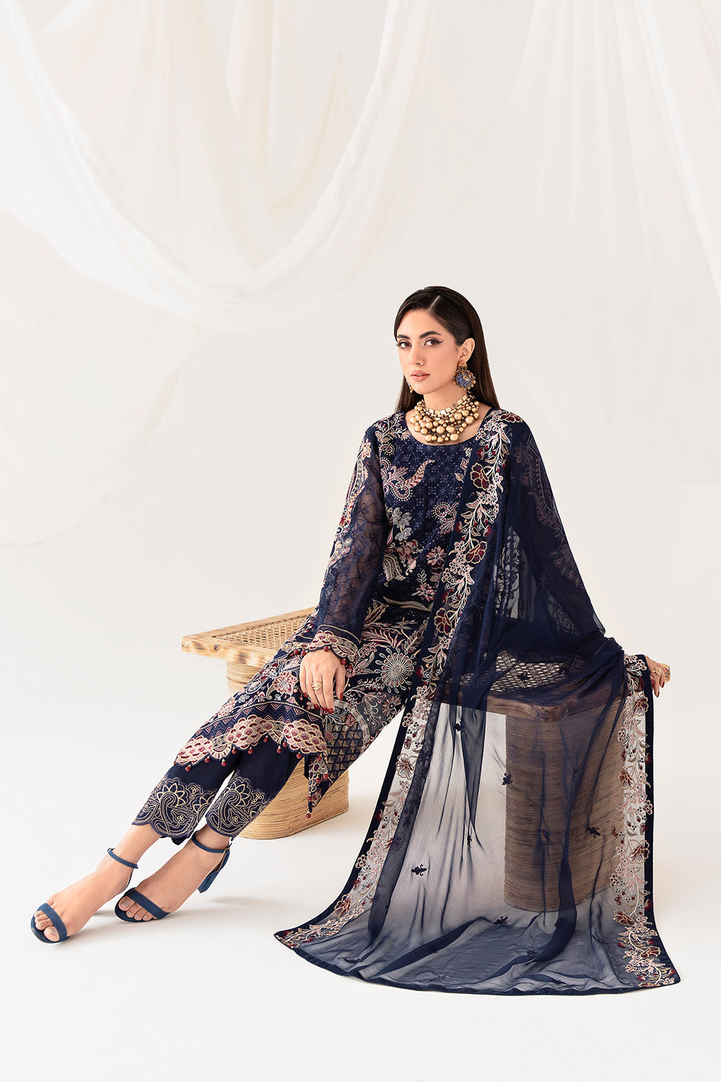 Ramsha | Rangoon Chiffon Collection 24 | D-1011 by Designer Ramsha - House of Maryam - Pakistani Designer Ethnic Wear in {{ shop.shopifyCountryName }}