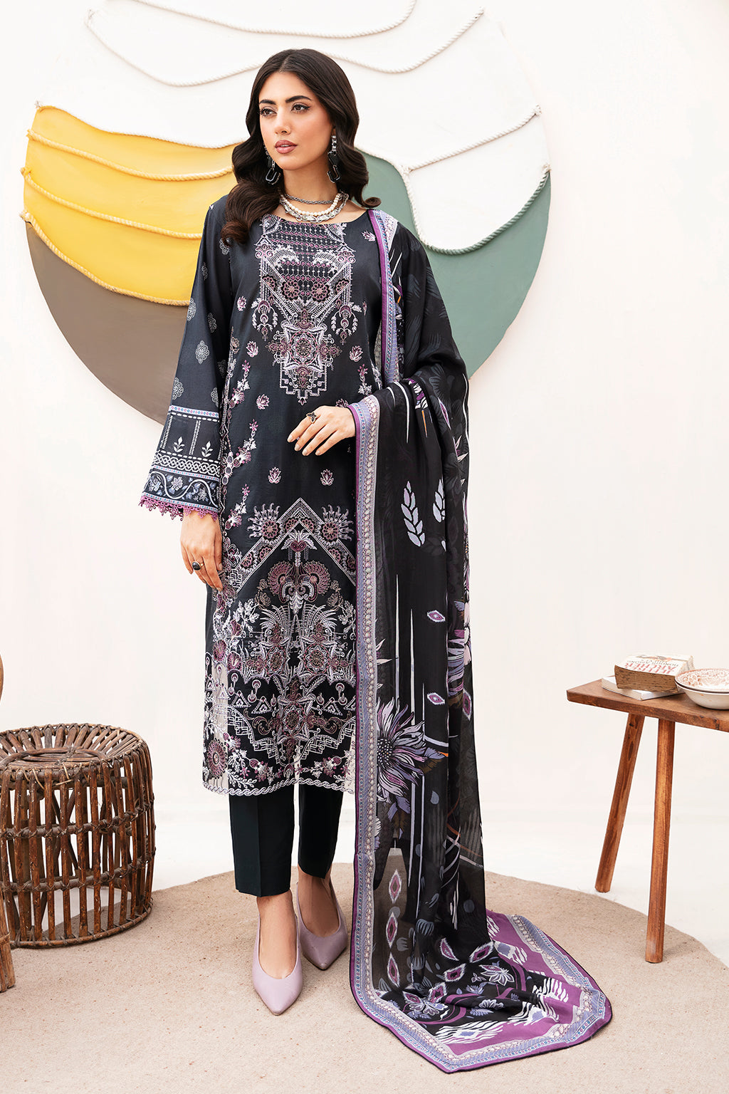 Ramsha | Mashaal Luxury Lawn | L-1102 by Designer Ramsha - House of Maryam - Pakistani Designer Ethnic Wear in {{ shop.shopifyCountryName }}