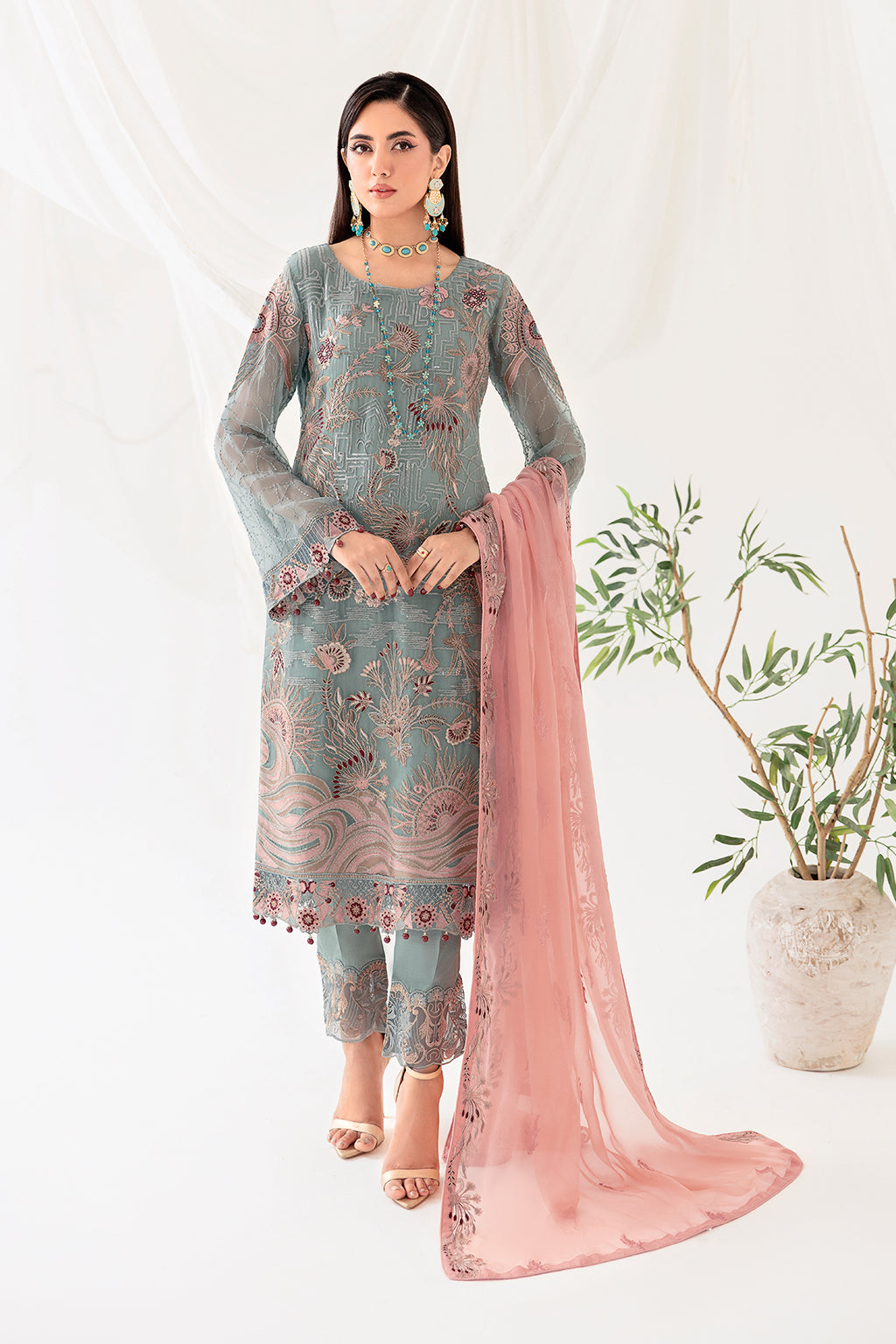 Ramsha | Rangoon Chiffon Collection 24 | D-1010 by Designer Ramsha - House of Maryam - Pakistani Designer Ethnic Wear in {{ shop.shopifyCountryName }}