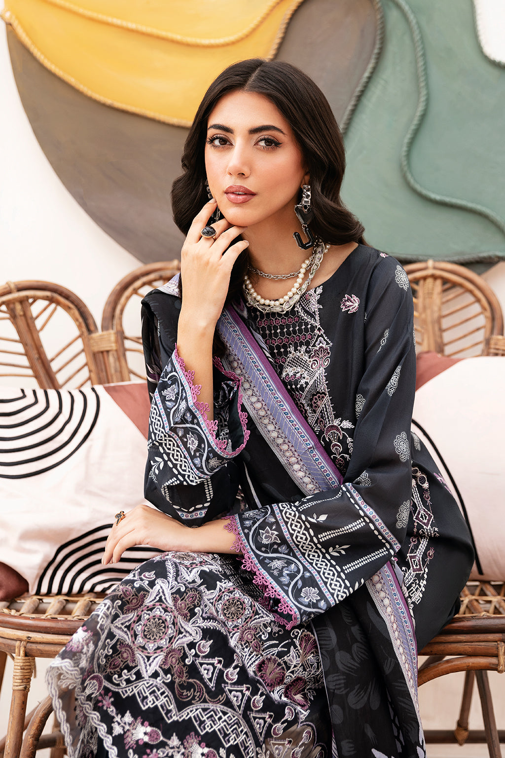 Ramsha | Mashaal Luxury Lawn | L-1102 by Designer Ramsha - House of Maryam - Pakistani Designer Ethnic Wear in {{ shop.shopifyCountryName }}