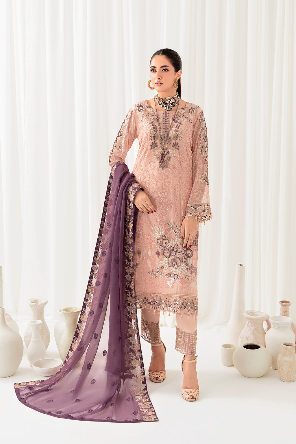 Ramsha | Rangoon Chiffon Collection 24 | D-1007 by Designer Ramsha - House of Maryam - Pakistani Designer Ethnic Wear in {{ shop.shopifyCountryName }}