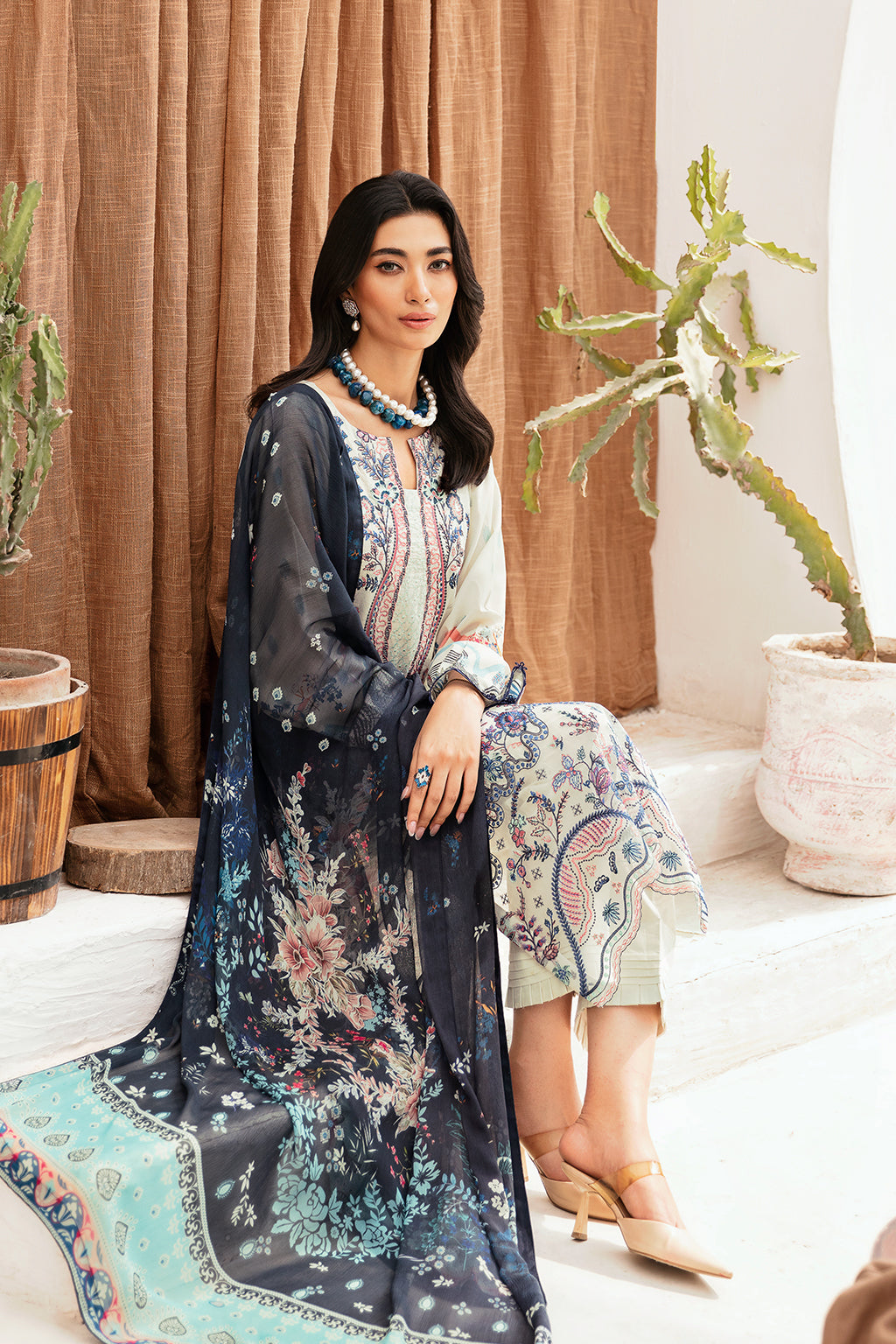 Ramsha | Mashaal Luxury Lawn | L-1107 by Designer Ramsha - House of Maryam - Pakistani Designer Ethnic Wear in {{ shop.shopifyCountryName }}