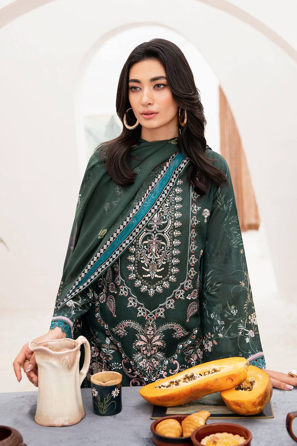 Ramsha | Mashaal Luxury Lawn | L-1109 by Designer Ramsha - House of Maryam - Pakistani Designer Ethnic Wear in {{ shop.shopifyCountryName }}