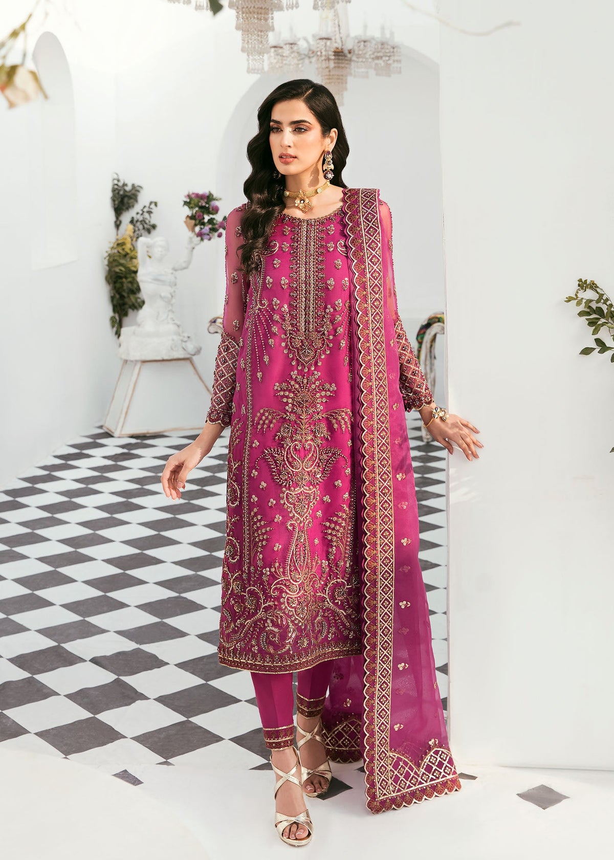 Akbar Aslam Isla organza formal suit