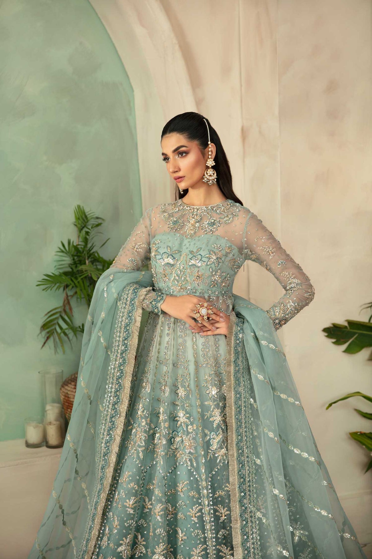 Akbar Aslam Frostine organza formal maxi and lehenga, photo 5