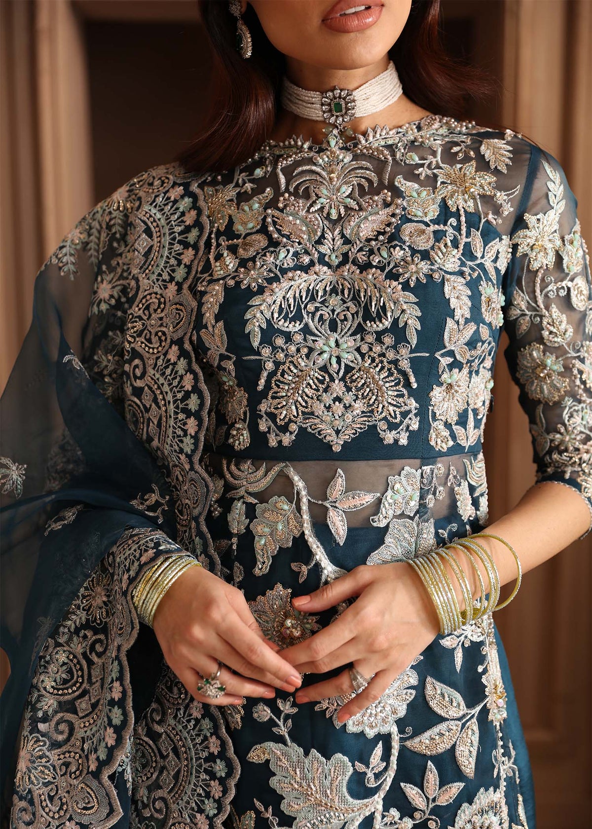 Akbar Aslam Calista organza shirt and sharara, photo 3