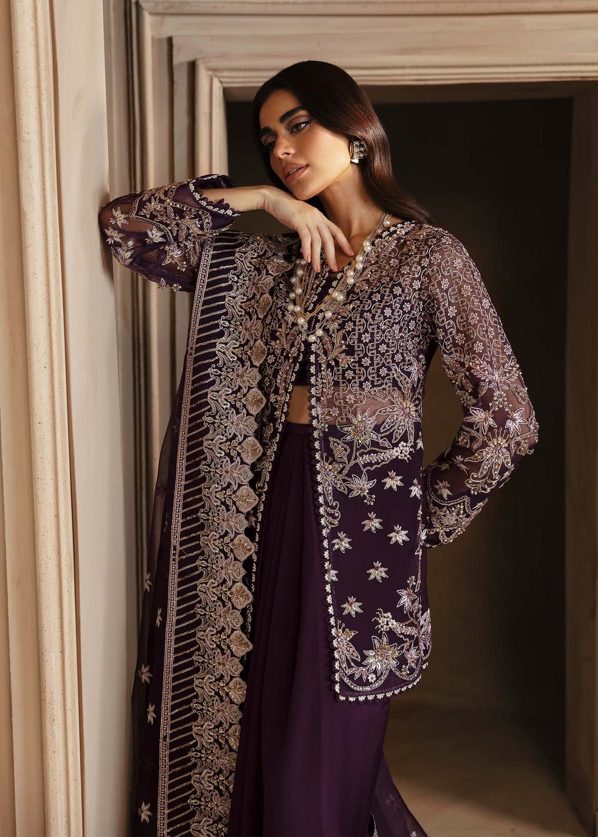 Akbar Aslam Elowen organza shirt and sharara, photo 4