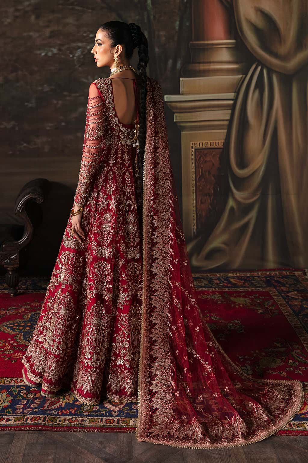 Afrozeh Adelaide brick red bridal open maxi, photo 2