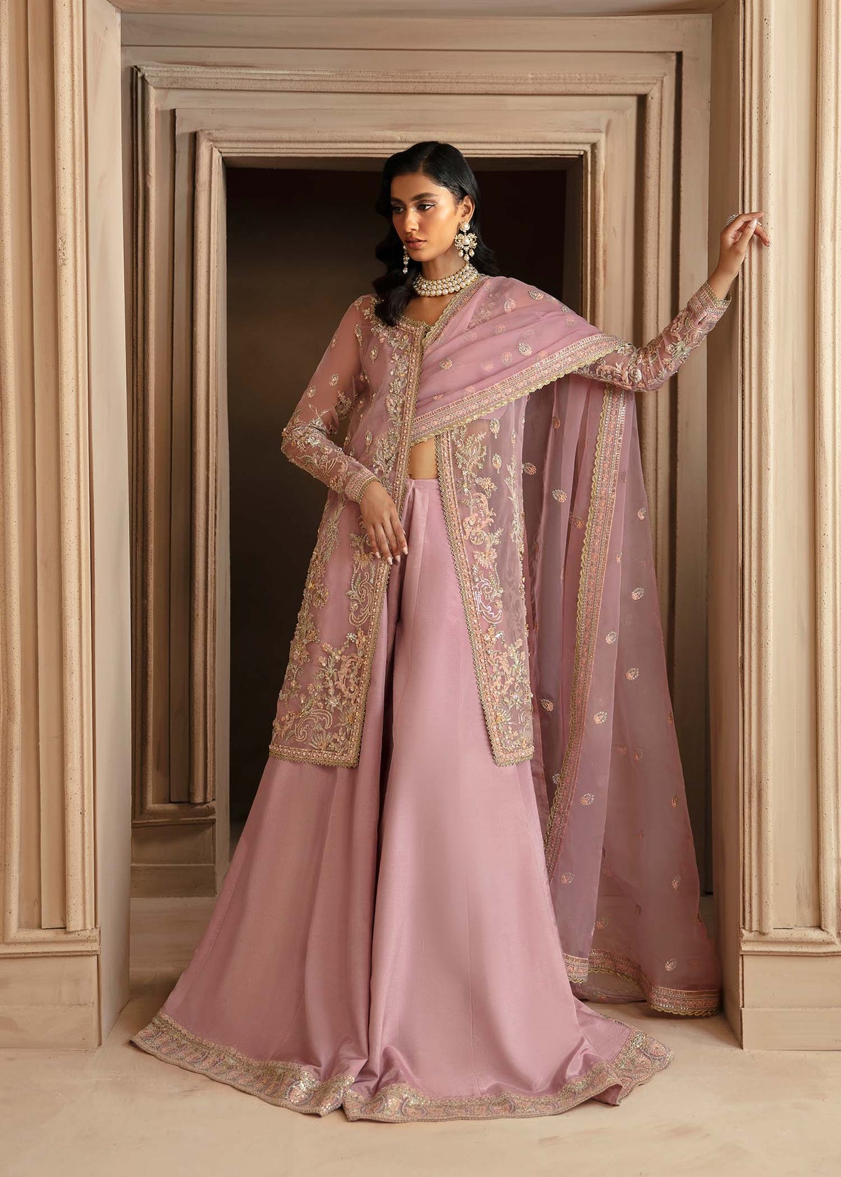 Akbar Aslam Seraphine organza formal shirt and sharara
