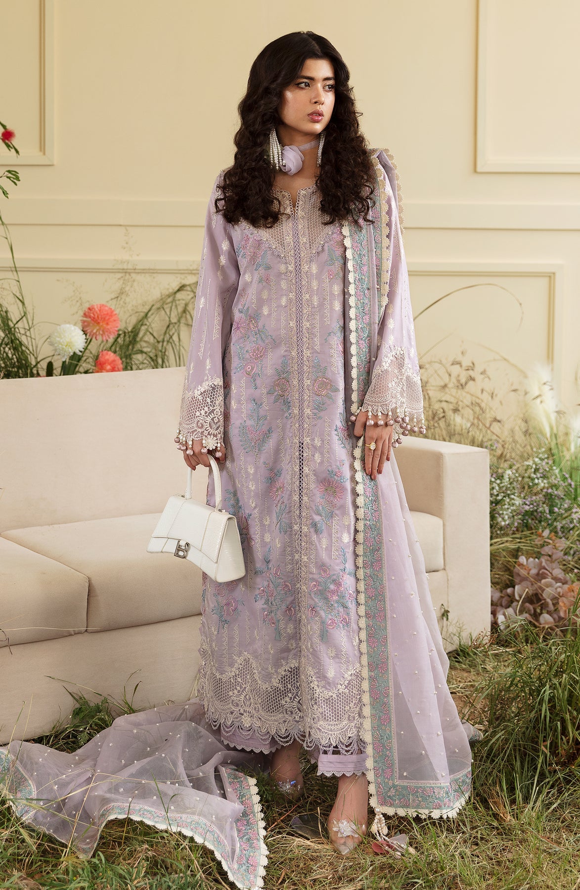 Zevk | Flora Festive Lawn | FLORA -  Zevk Luxury - Original Designer Dress - House of Maryam