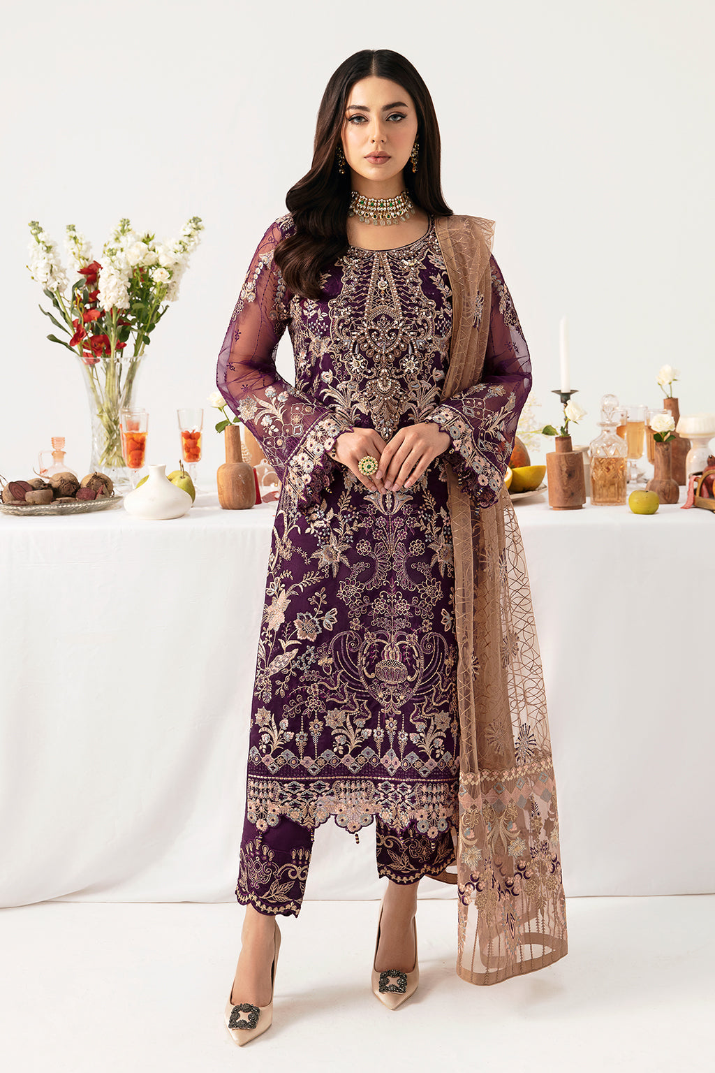 Ramsha | Minhal Organza Collection | M-1109 -  Ramsha Formal - Original Designer Dress - House of Maryam