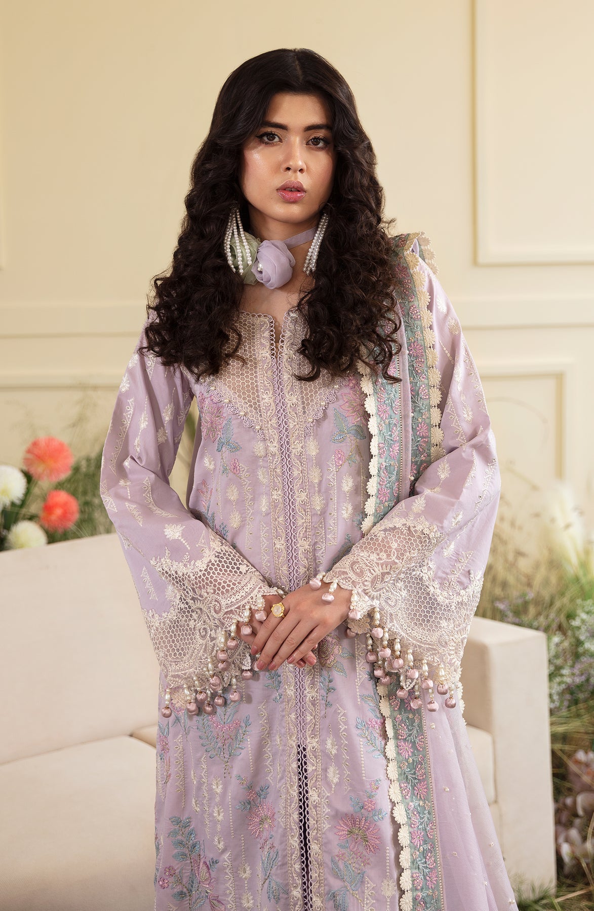 Zevk | Flora Festive Lawn | FLORA -  Zevk Luxury - Original Designer Dress - House of Maryam