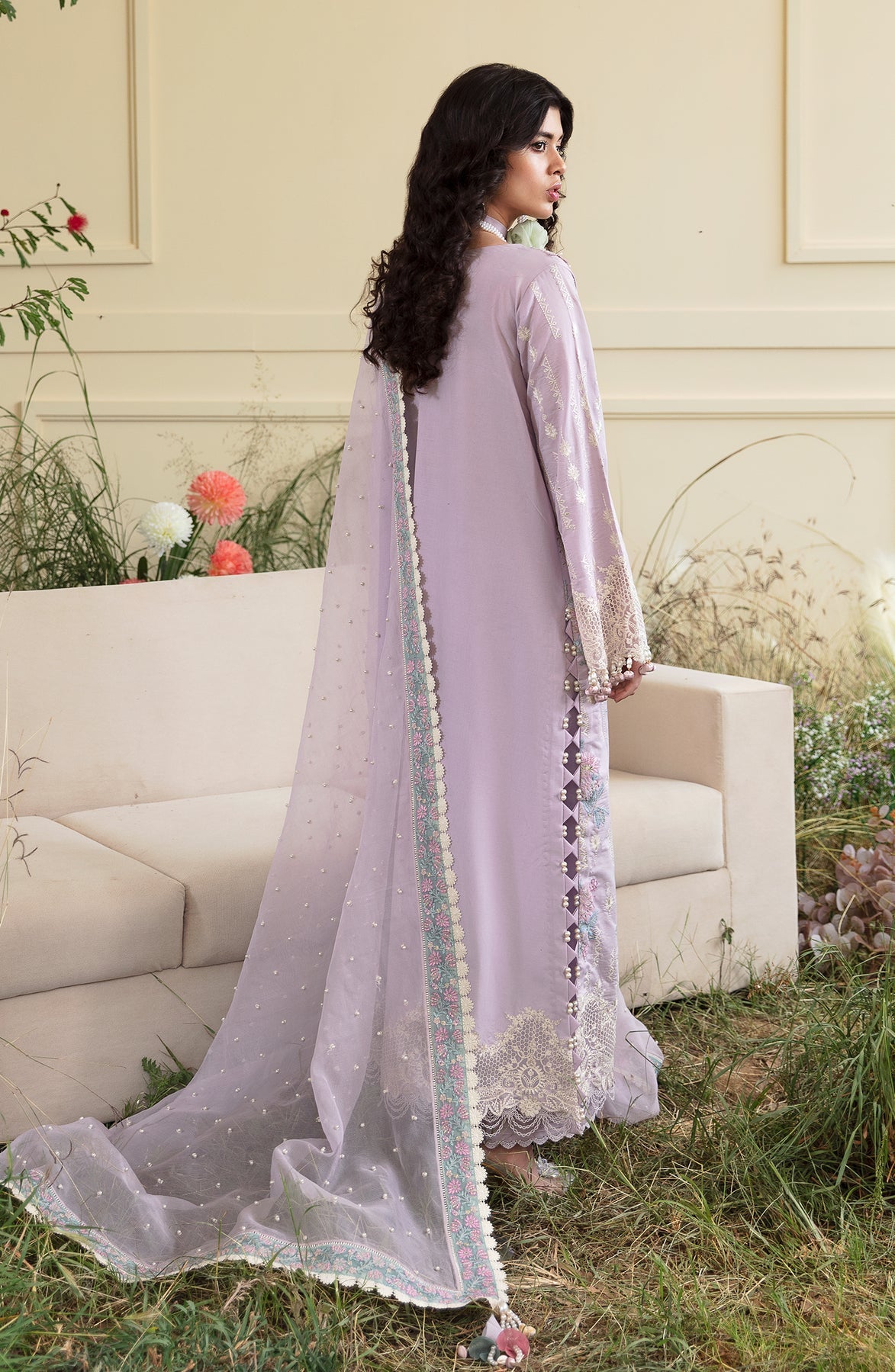 Zevk | Flora Festive Lawn | FLORA -  Zevk Luxury - Original Designer Dress - House of Maryam